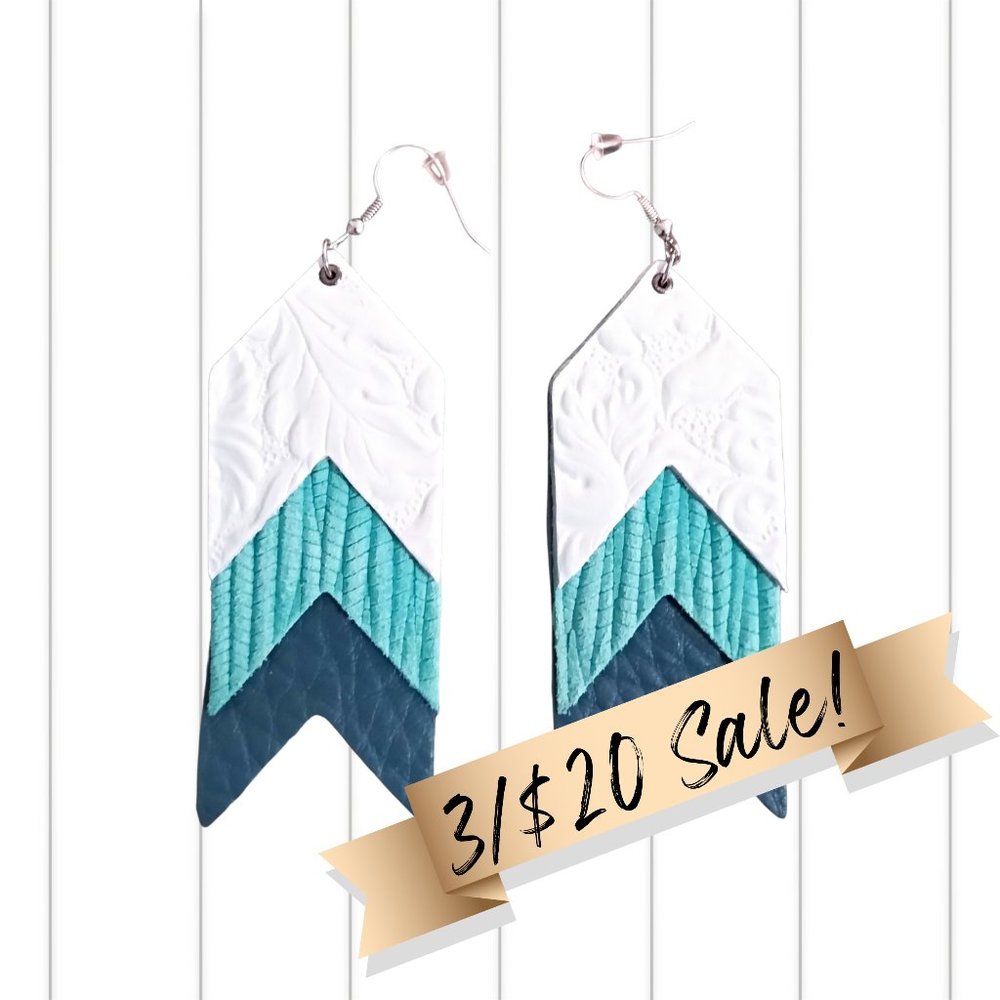 Ribbon Faux Leather Earrings
